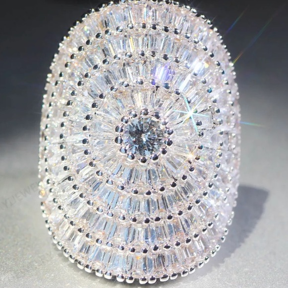 Sterling silver wide cocktail ring - Picture 3 of 4